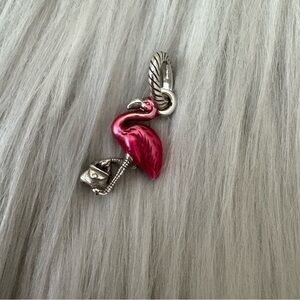Brighton Flamingo with Purse 
Charm - Pink Enamel & Silver